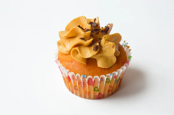 Pain Crème Délicieux Cupcake Délicieux Gâteau Avec Crème Air Noix — Photo