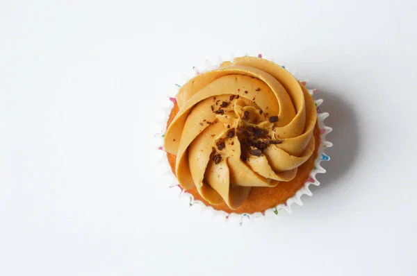 Pão Com Nata Delicioso Cupcake Delicioso Bolo Com Creme Nozes Fotografia De Stock