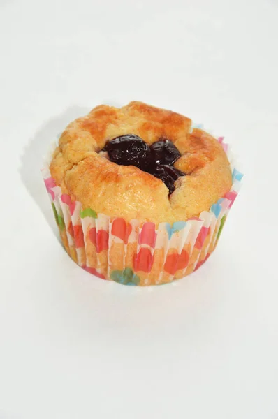 Bollo Con Cereza Pasteles Caseros Frescos Delicioso Pastel — Foto de Stock