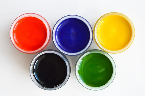 Farbe Gläsern Gouache Leuchtende Farbe Material Für Künstler Zeichnung — Stockfoto