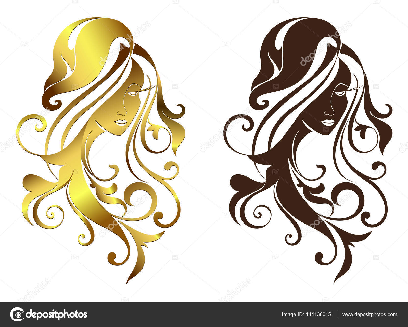 Download Face of the girl with long hair and floral patterns sketch ...