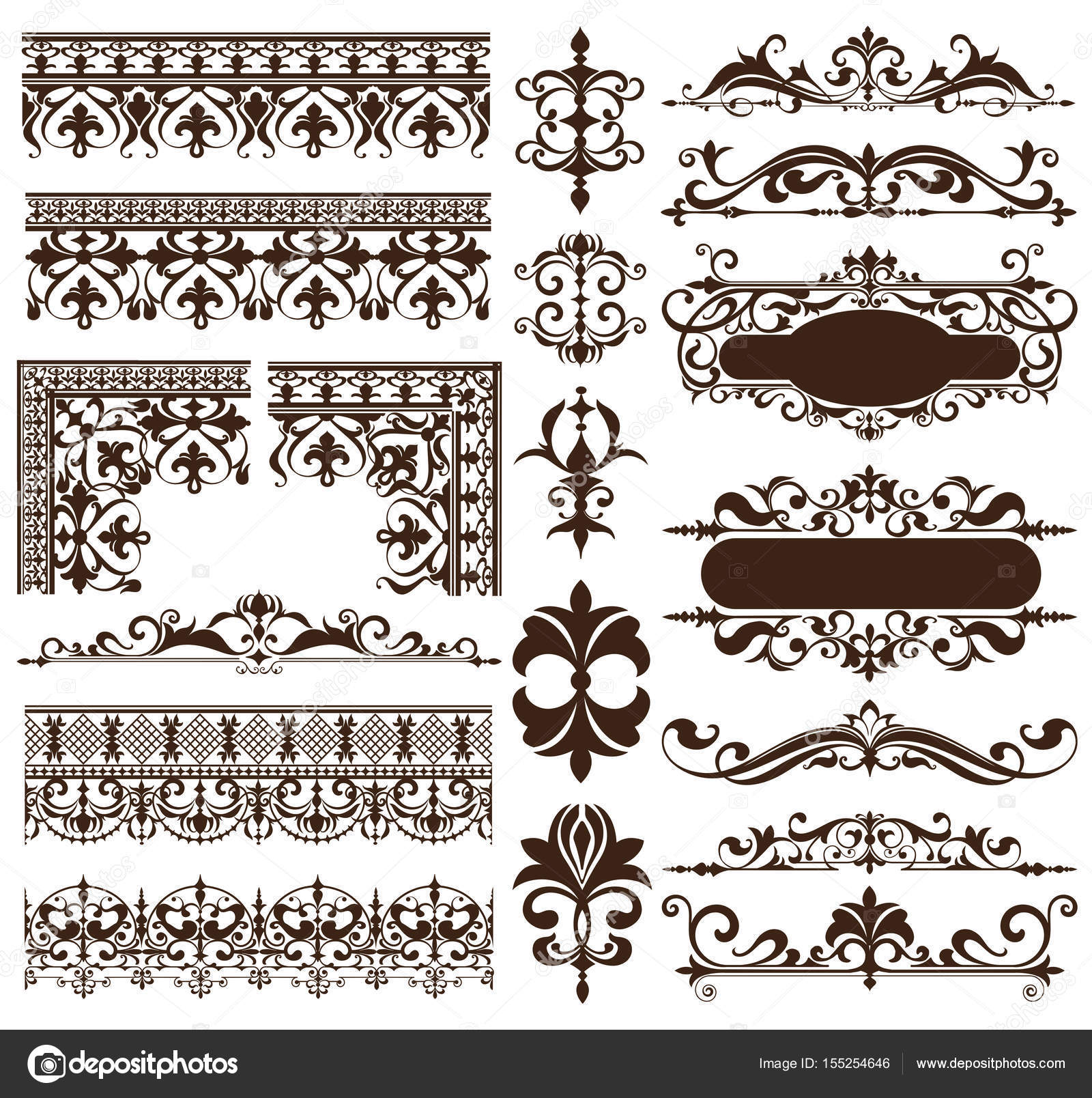 Art Deco Design Elements Of Vintage Ornaments And Borders Art Deco Design Elements Of Vintage Ornaments And Borders
