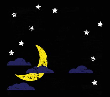 Vintage ay geçmiş yıldız ile