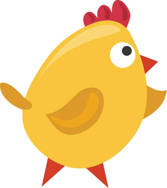 Žluté kuře, symbol nový rok a Velikonoce. Vektorové ilustrace na pozadí pro pohlednice. — Stockový vektor