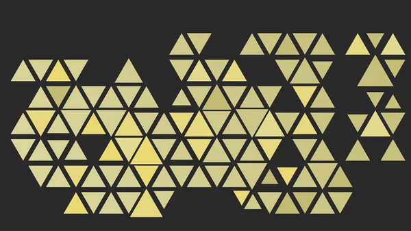 Желтый треугольник на черном фоне — стоковый вектор