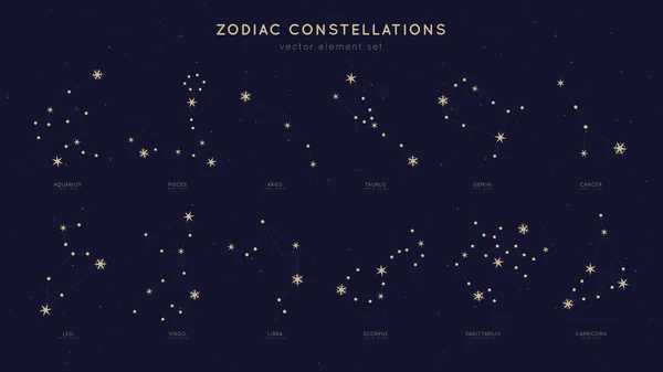 Векторное множество созвездий Зодиака — стоковый вектор
