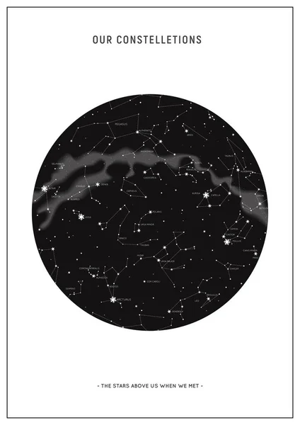 Star map of vector constellations — Stock Vector