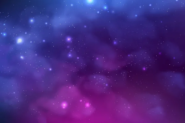 Cosmos background with realistic stardust, nebula and shining stars. Colorful galaxy backdrop. — Stock vektor