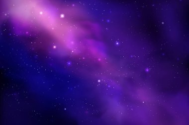 Cosmos background with realistic stardust, nebula and shining stars. Colorful galaxy backdrop.