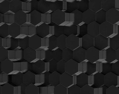 Soyut siyah poligonal geometrik altıgen arka plan