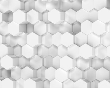 Soyut beyaz poligonal geometrik altıgen arka plan