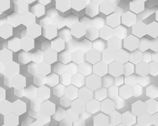 Streszczenie białe wielokątne geometryczne sześciokąt tło — Zdjęcie stockowe