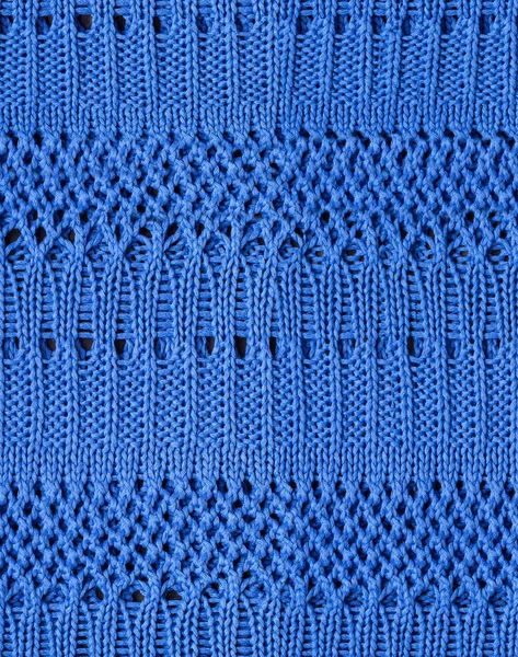 Blauer Strickhintergrund und Textur. — Stockfoto