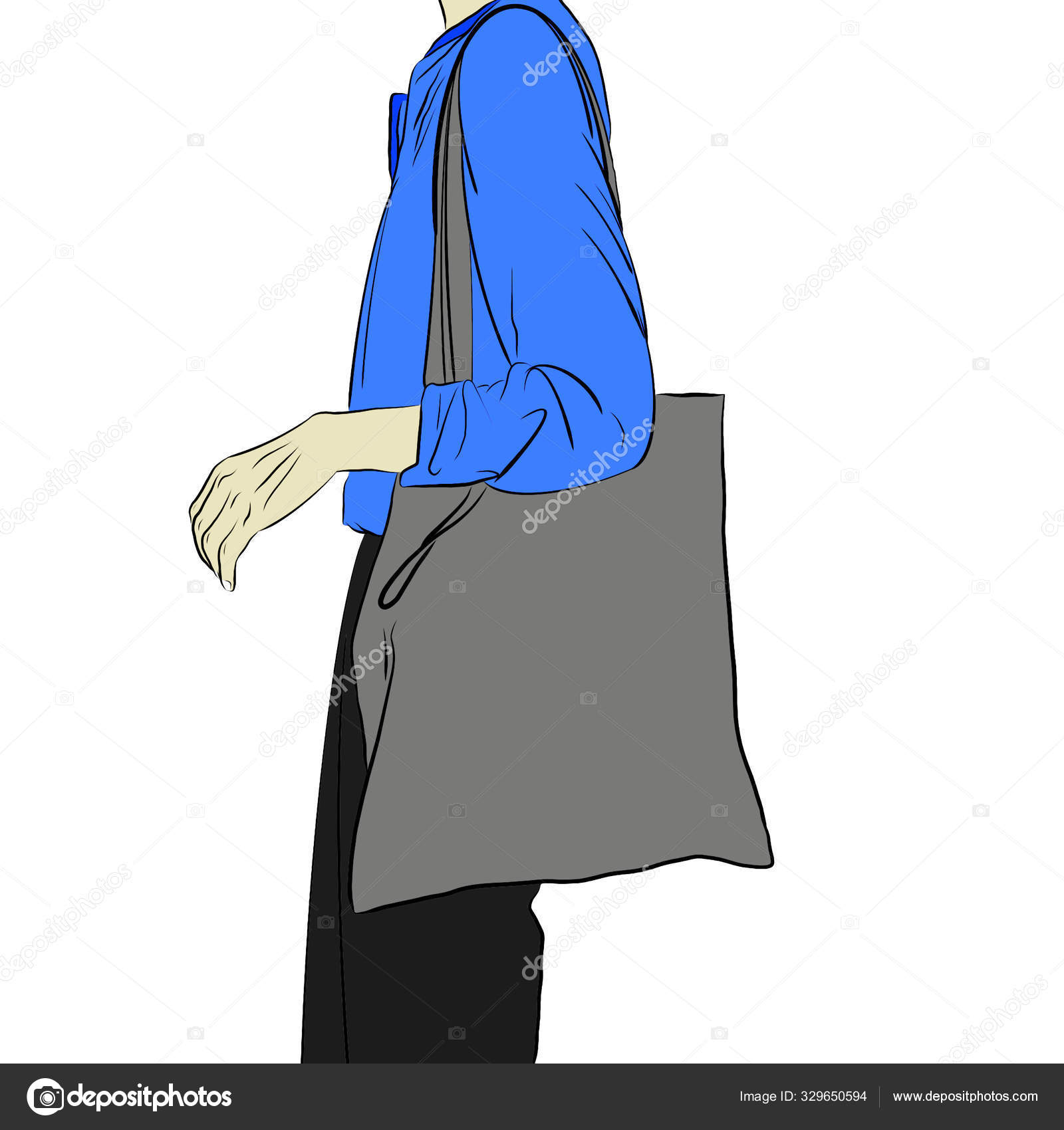 Bolsa De Tela Dibujo Animado Dibujo Mano Del Personaje Dibujos