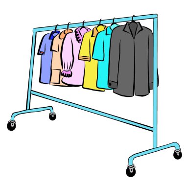 clothes on white background, copy space for your text design. Creative with illustration progress.