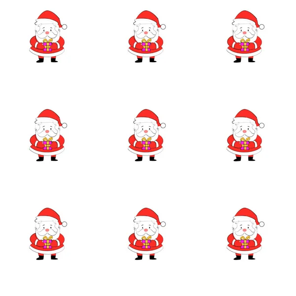 Set Babbo Natale Sfondo Bianco Copia Spazio Tuo Disegno Del — Foto Stock