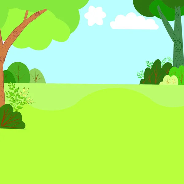 park with trees on white background, copy space for your text design. Creative with illustration progress.