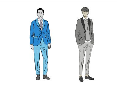3d rendering of men isolated on white background