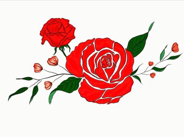 Gül elle çizilmiş kroki.