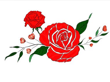 Gül elle çizilmiş kroki.