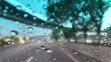 rain droplets on glass window background