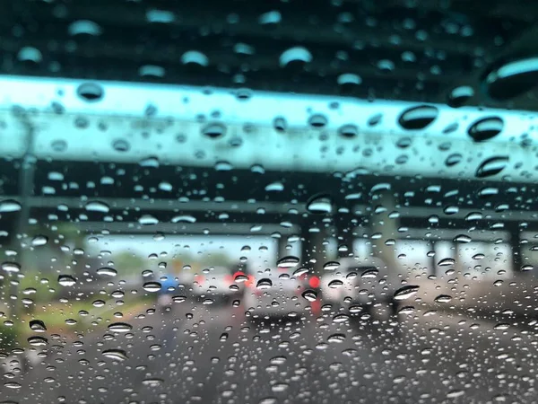 Gotas Lluvia Sobre Fondo Ventana Vidrio — Foto de Stock