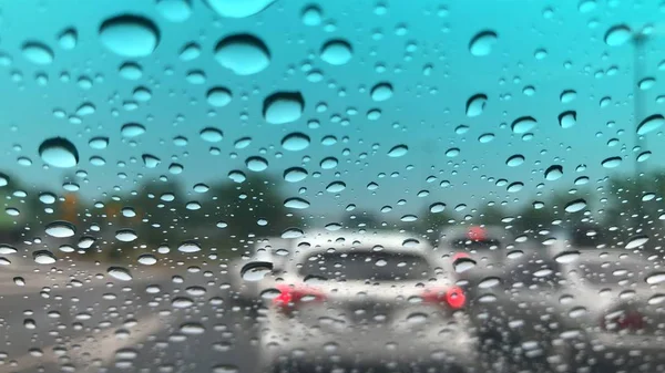 rain droplets on glass window background