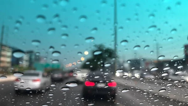 Rain Droplets Glass Window Background — ストック写真