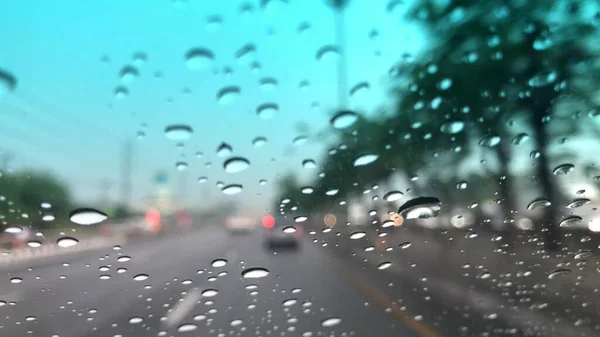 Krople Deszczu Tle Szklanego Okna — Zdjęcie stockowe