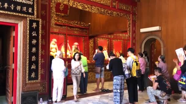 Atmosphère Nombreuses Personnes Anonymes Les Touristes Adorer Prier Avec Bouddha — Video