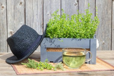 Çay ya da kekik infüzyonu.