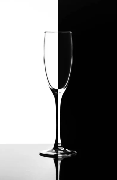 A glass of champagne or wine in the style of Domino — Stock Photo, Image
