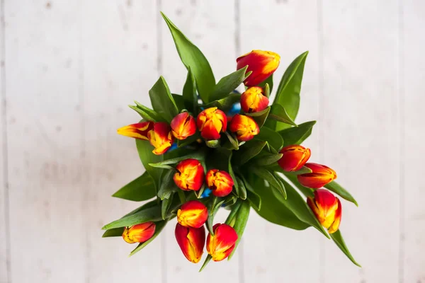 Schöne Tseti Tulpen Und Rosen Auf Hellem Hintergrund — Stockfoto