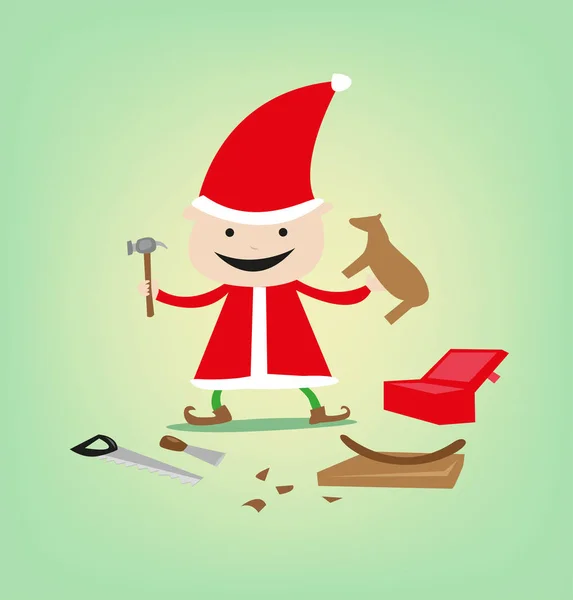 Γλυπτική Elf για Χριστούγεννα παιχνίδια και δώρα για τα δώρα του Αϊ-Βασίλη» — Διανυσματικό Αρχείο