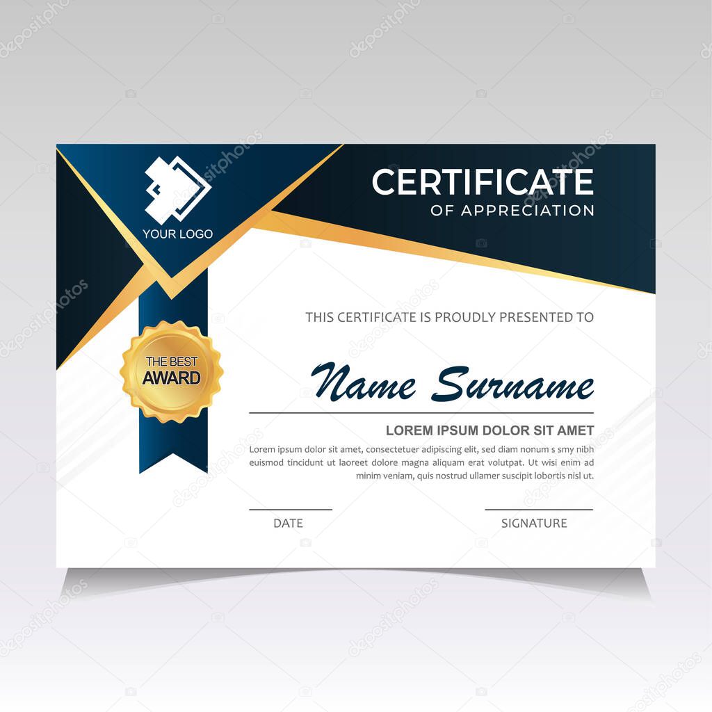 Modern and Stylish Certificate Template Design