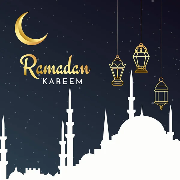 Elegante Islamica Ramadan Kareem Ornamento Decorativo Sfondo Card — Vettoriale Stock