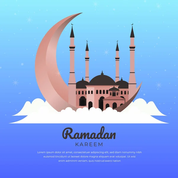 Ramazan ayında Düz Tasarım Camii ile Güzel Ay