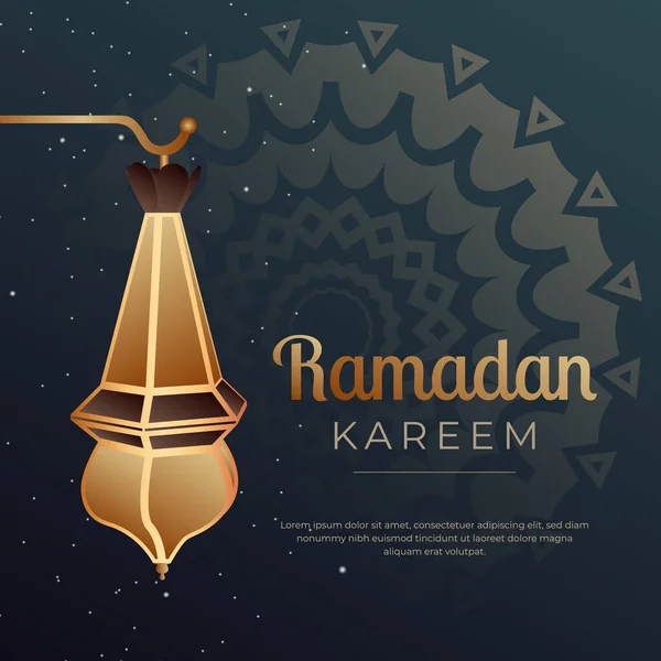 Güzel Ramazan Kareem Arkaplanı Gerçekçi Fener ve İslami Süslerle