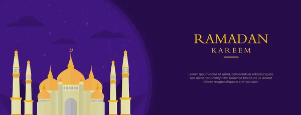 Flat Ramazan Kareem Banner ve Cami Tasarımı Güzel Dekorasyon ve İslami Müslüman Anında Mübarek Mevsimleri Oruç