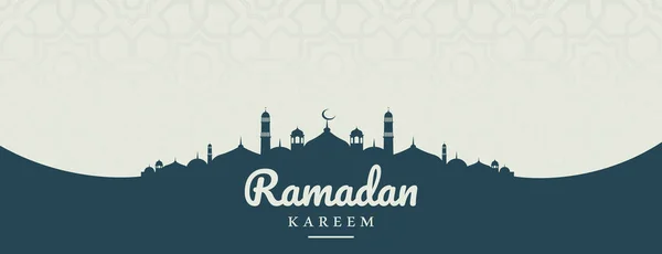 Beuatiful Ramadan Banner Vector Design Mit Moschee Und Islamischen Ornamenten — Stockvektor
