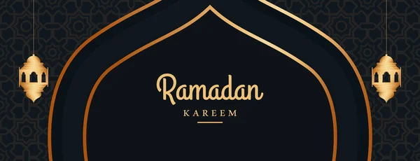 Ramazan Kareem Banner Şablonu Süs ve Fener Şablonu ile Arap Biçiminde Güzel Dekorasyon ve Müslüman Anında Mübarek Mevsimleri Oruç