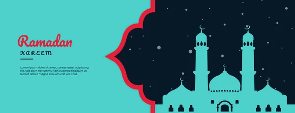 Mavi Ramazan Kareem Bayrağı Güzel Dekorasyon ve İslami Müslüman Anında Mübarek Mevsimleri Oruç Tutarak Arap Biçiminde Dizayn Edildi