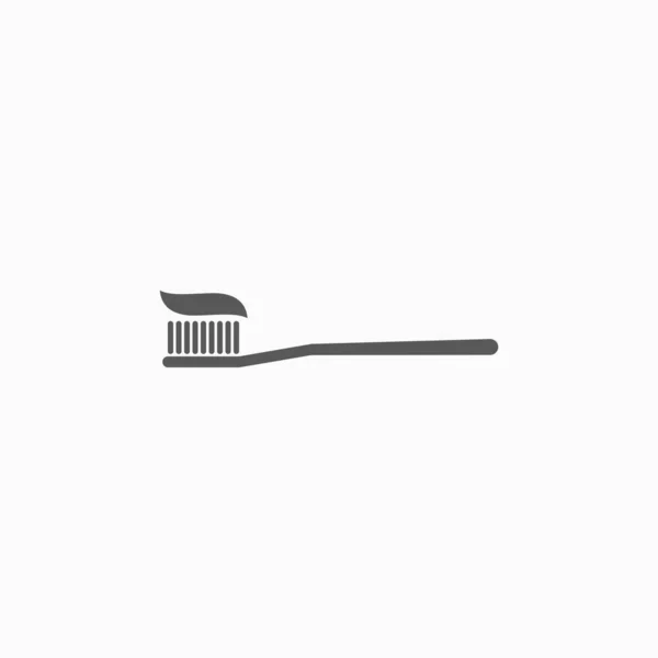 Cepillo de dientes con el icono de pasta de dientes, vector dental, ilustración de la boca, vector fresco — Vector de stock