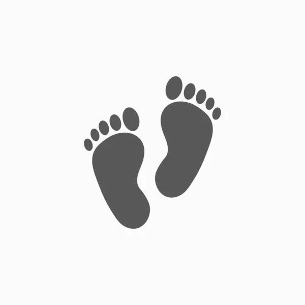 Ícone de pegada, ilustração do pé, ícone de pés, vetor do corpo — Vetor de Stock
