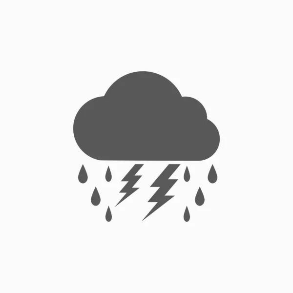 Icône de nuage de pluie éclair, illustration du ciel, icône météo, vecteur pluvieux, vecteur nuageux — Image vectorielle