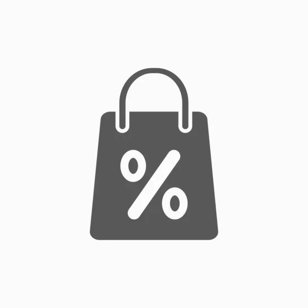 Shopping bag discount icon, bag icon, shopping vector, discount illustration — Stock Vector