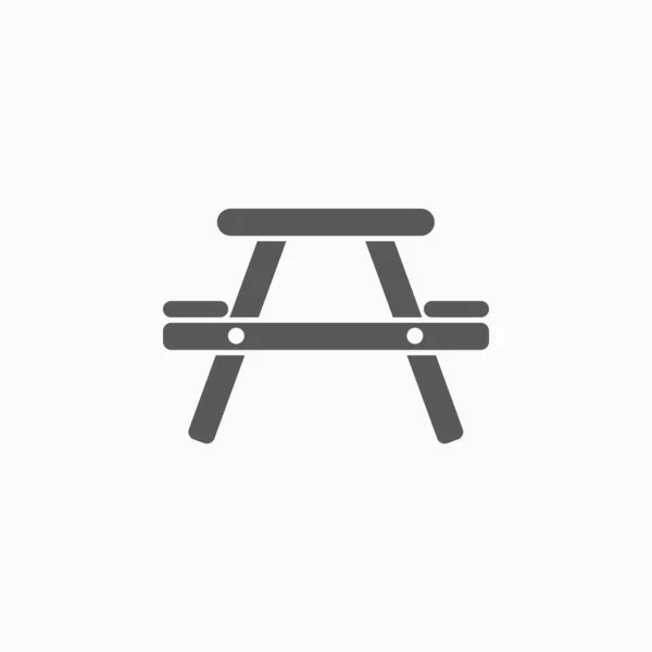 Camping tafel icoon, tafel icoon, stoel vector, zitillustratie, kamp vector — Stockvector