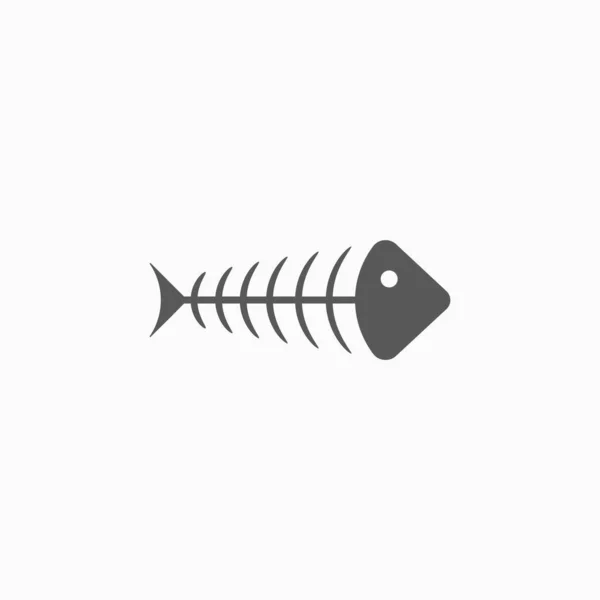Fish bone icon, fish icon, bone vector, food vector, animal illustration — 图库矢量图片