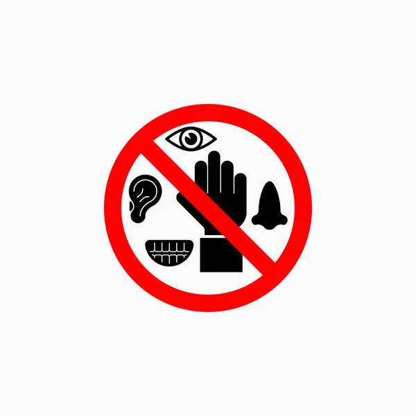Touch Eyes Nose Mouth Ears Icon Prohibit Illustration Forbidden Illustration — Stock Vector