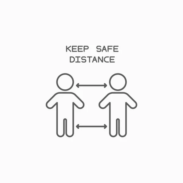 Keep Safe Distance Icon Social Distancing Vector Safe Illustration — Stock Vector